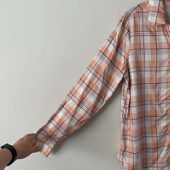 Kuhl Hadley Long Sleeve Shirt Peach Plaid Womens Medium - Picture 5 of 7